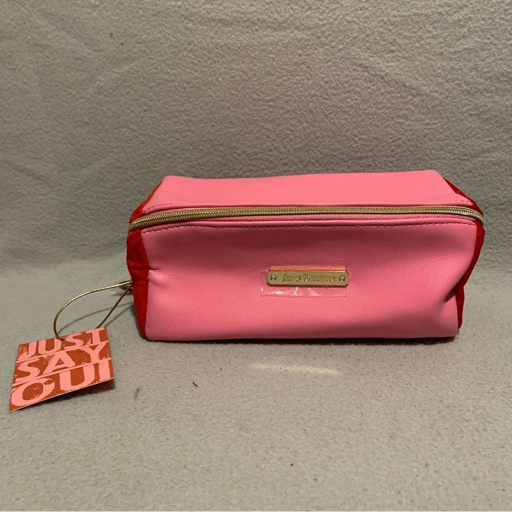 Juicy Couture Pink/Red Just Say Oui Makeup Cosmetic Bag
